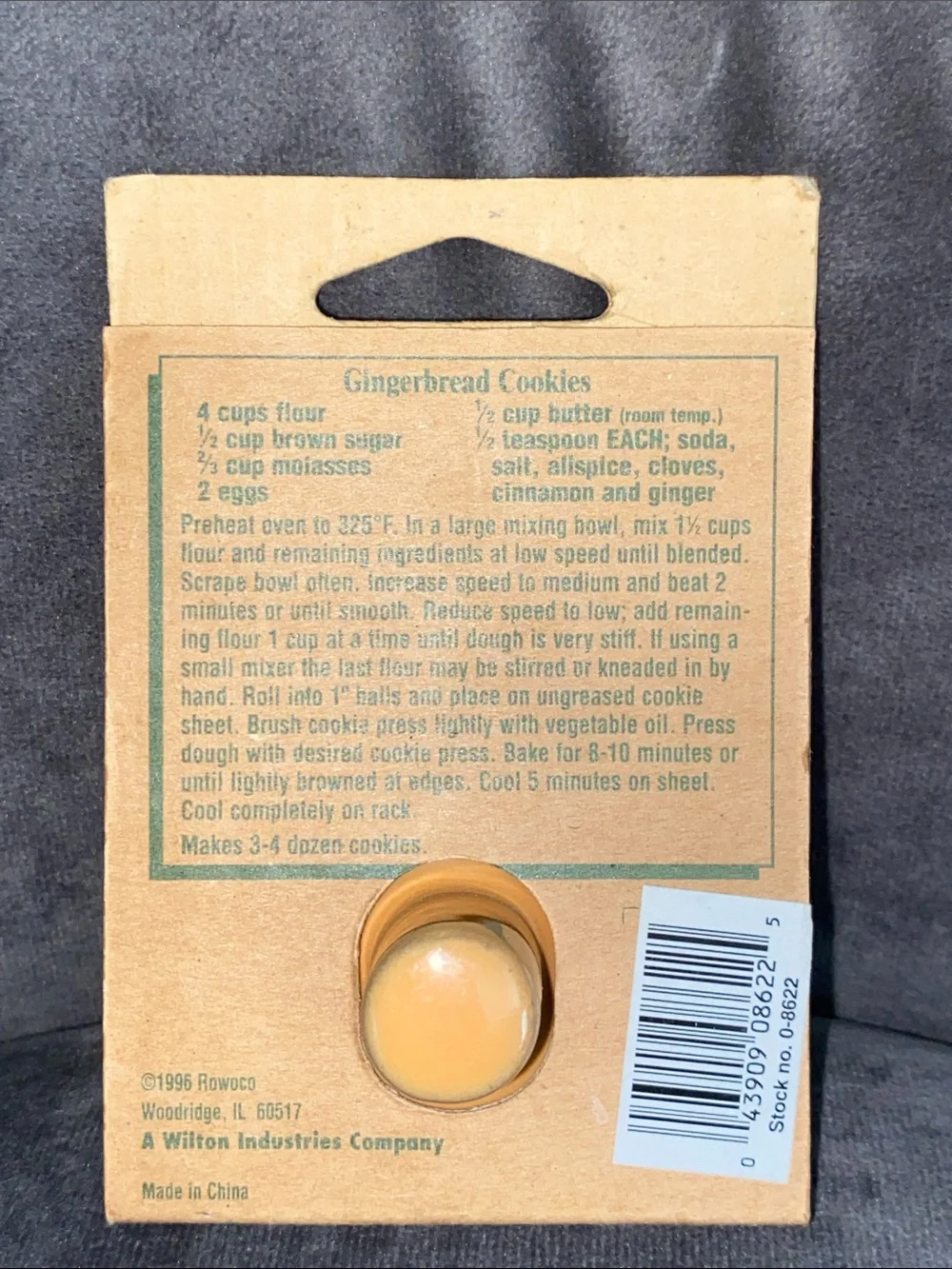 Vintage Shaker Hearth Terracotta Cookie Press Stamp Flower Floral Design 1996